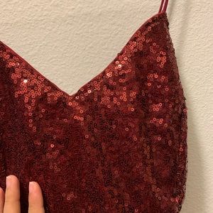 Red Sequin Mini Dress